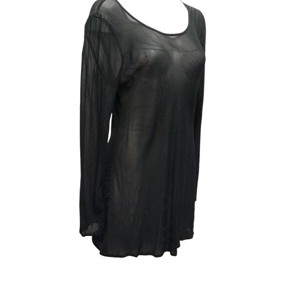 Ghost England Womens Medium Sheer Witchy Boho Etched Whimsigoth Tunic Top Black - Picture 2 of 8